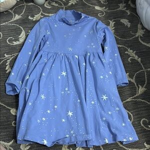 Hanna Andersson girls Blue Starry Long Sleeve Dress